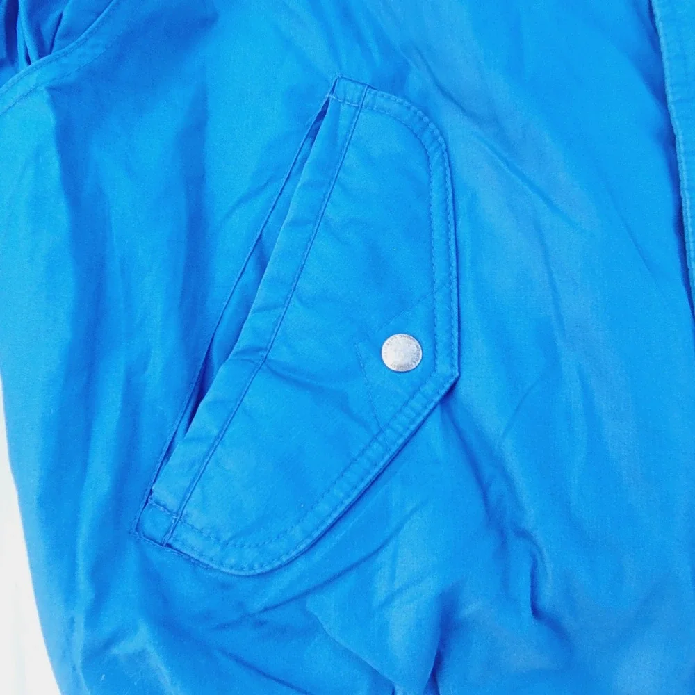Members Only Vintage Bomber Jacket Mens Size 44 Blue Windbreaker Racer Coat J89